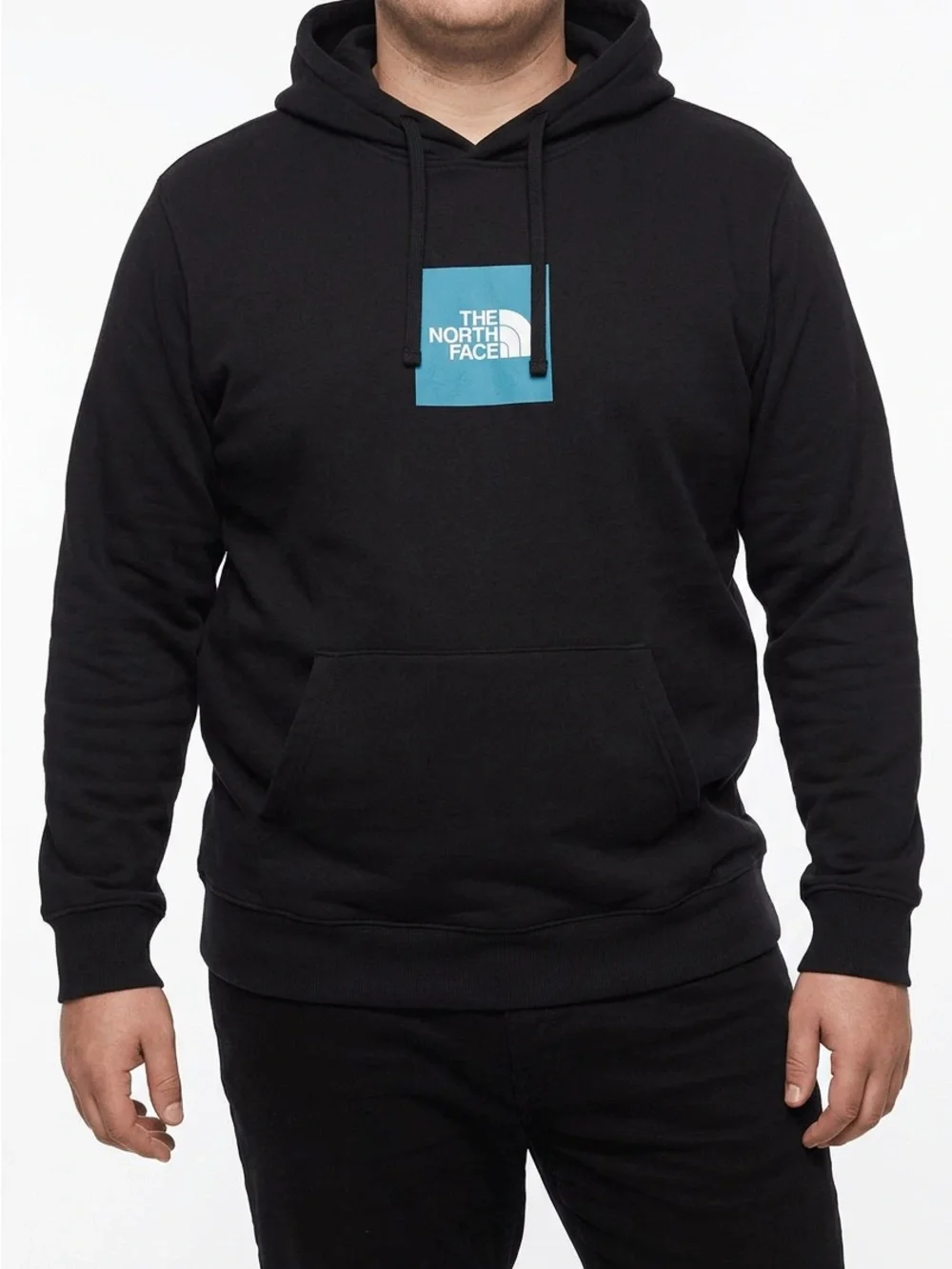 The North Face‎ Men's Black Hoodie L Pullover with Blue Box Logo